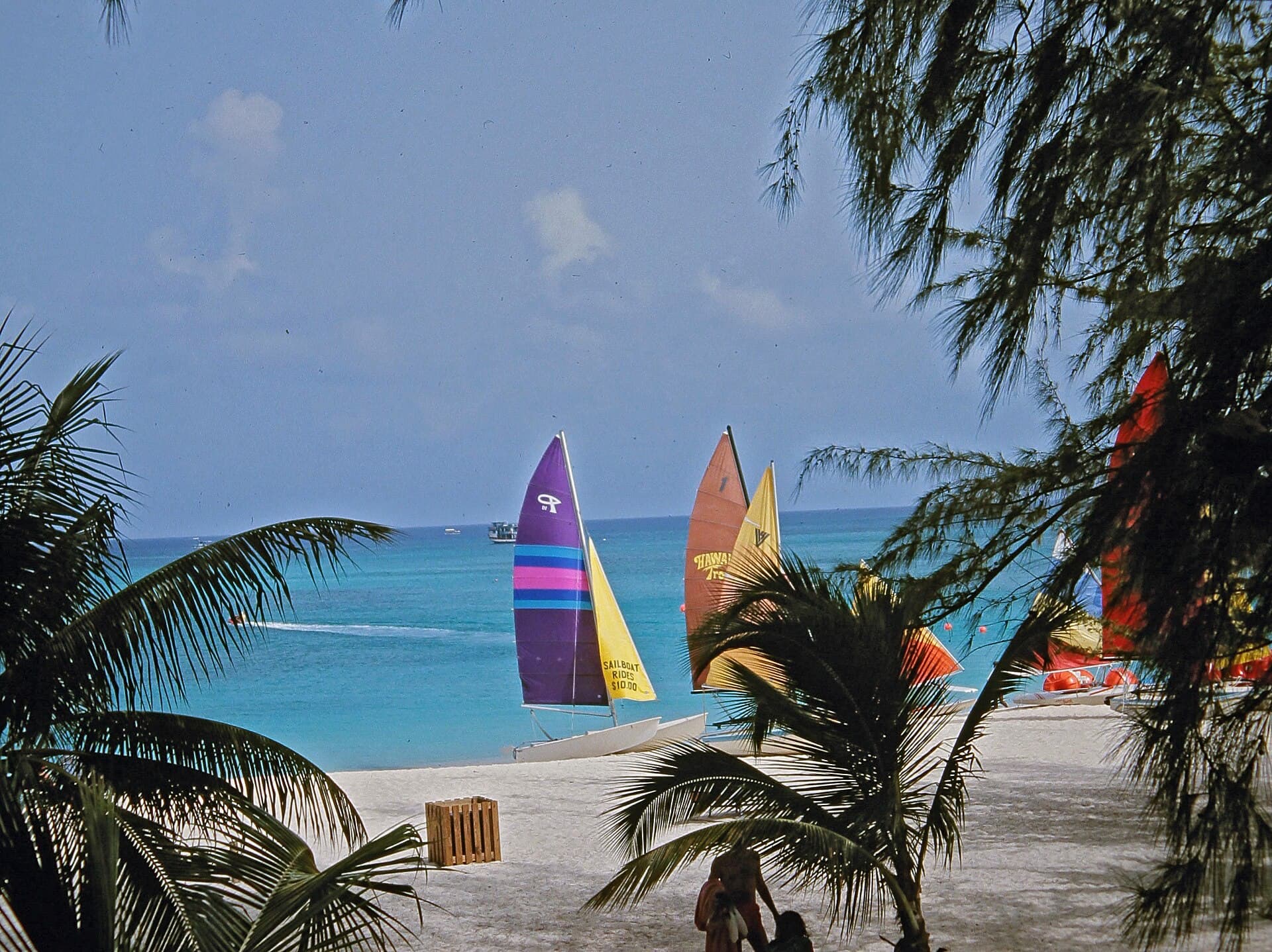 Sailboats on Seven Mile Beach, Grand Cayman