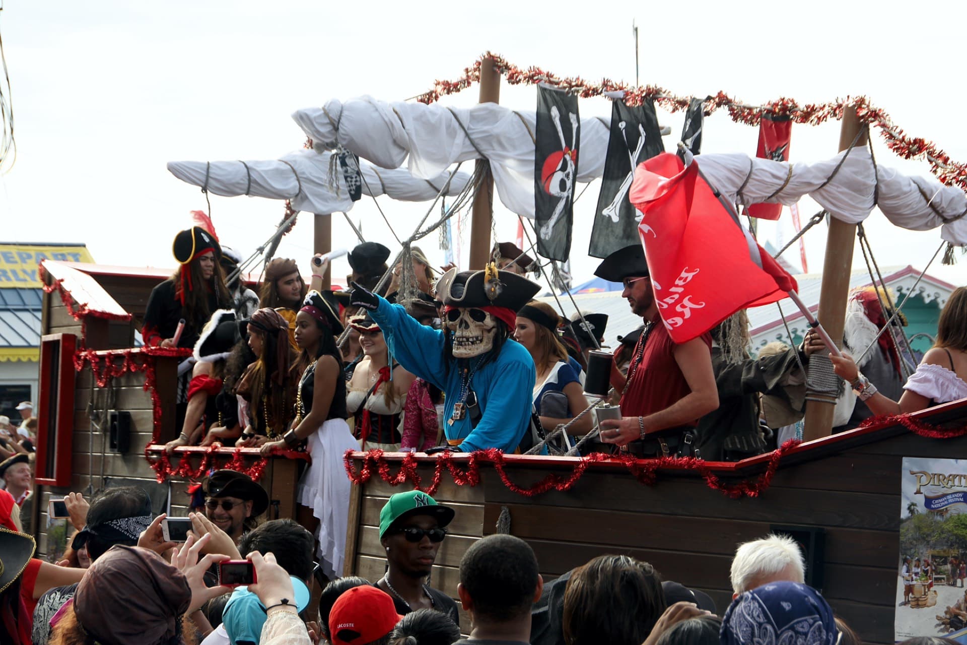 A pirate-ship float at Cayman Islands Pirates Week