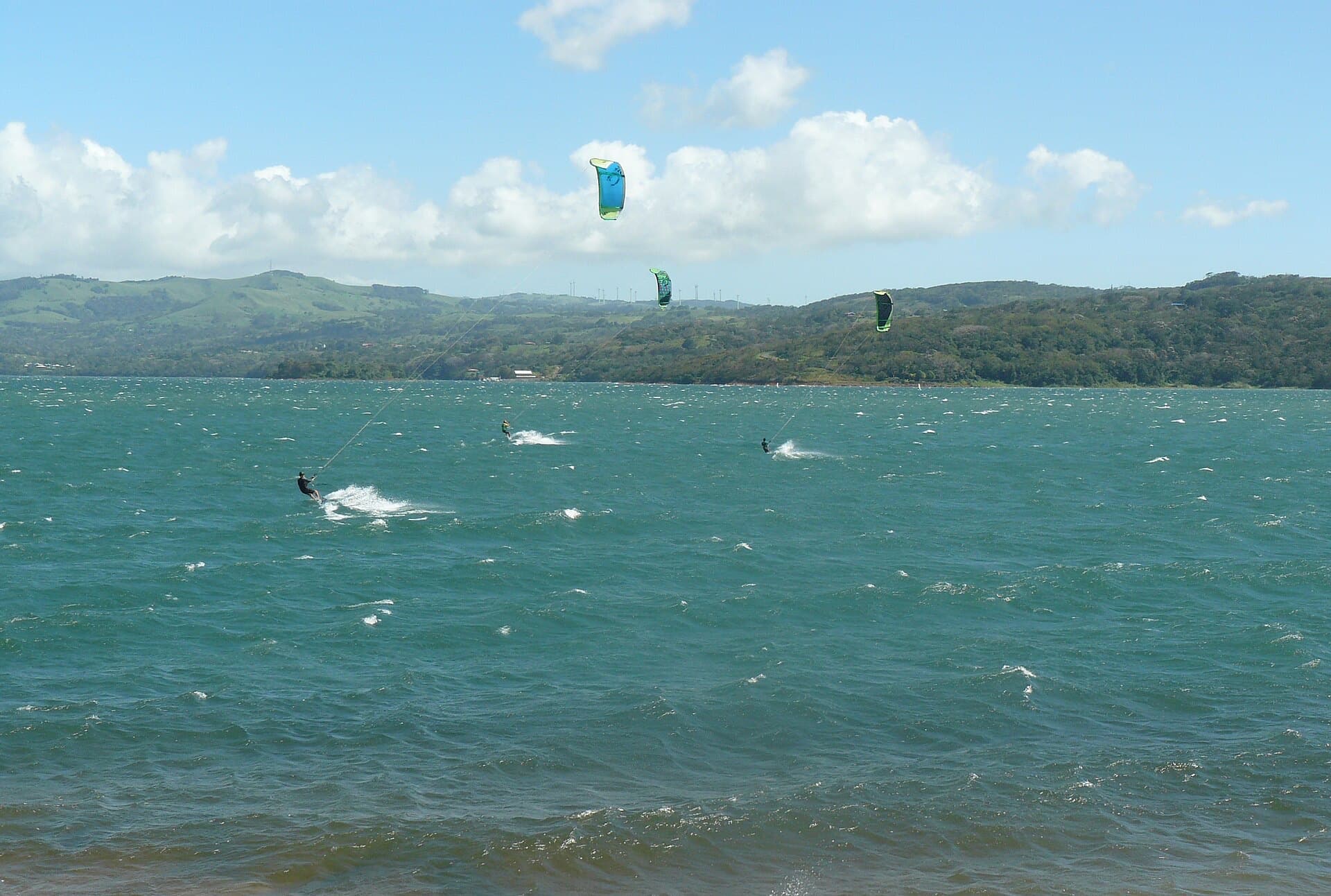 Kitesurfers on Lake Arenal, Costa Rica