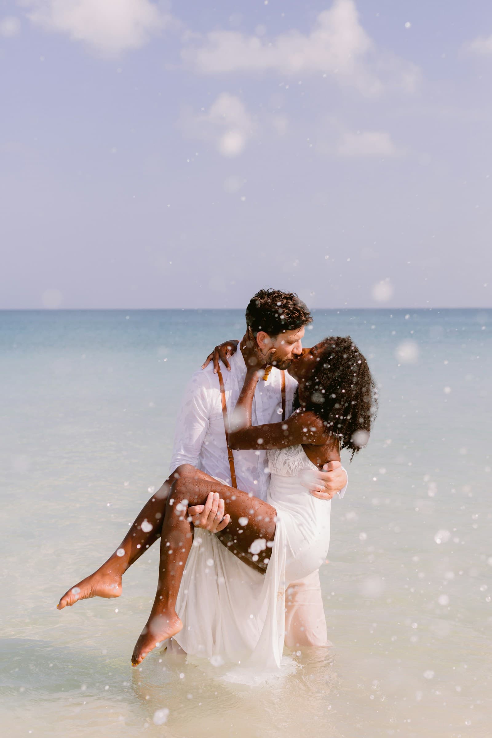 A couple in the ocean in Punta Cana, Dominican Republic
