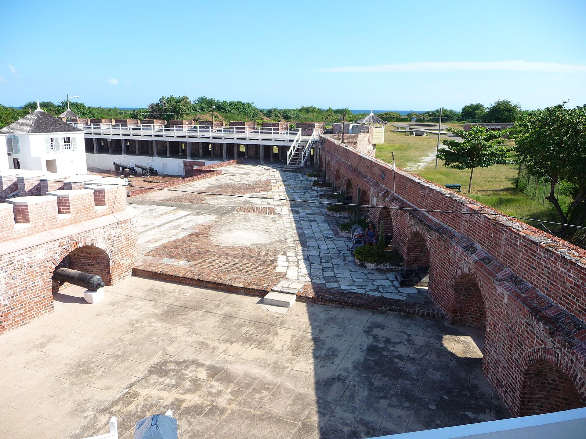 Cannons and brick walls at Fort Charles in Port Royal, Jamaica