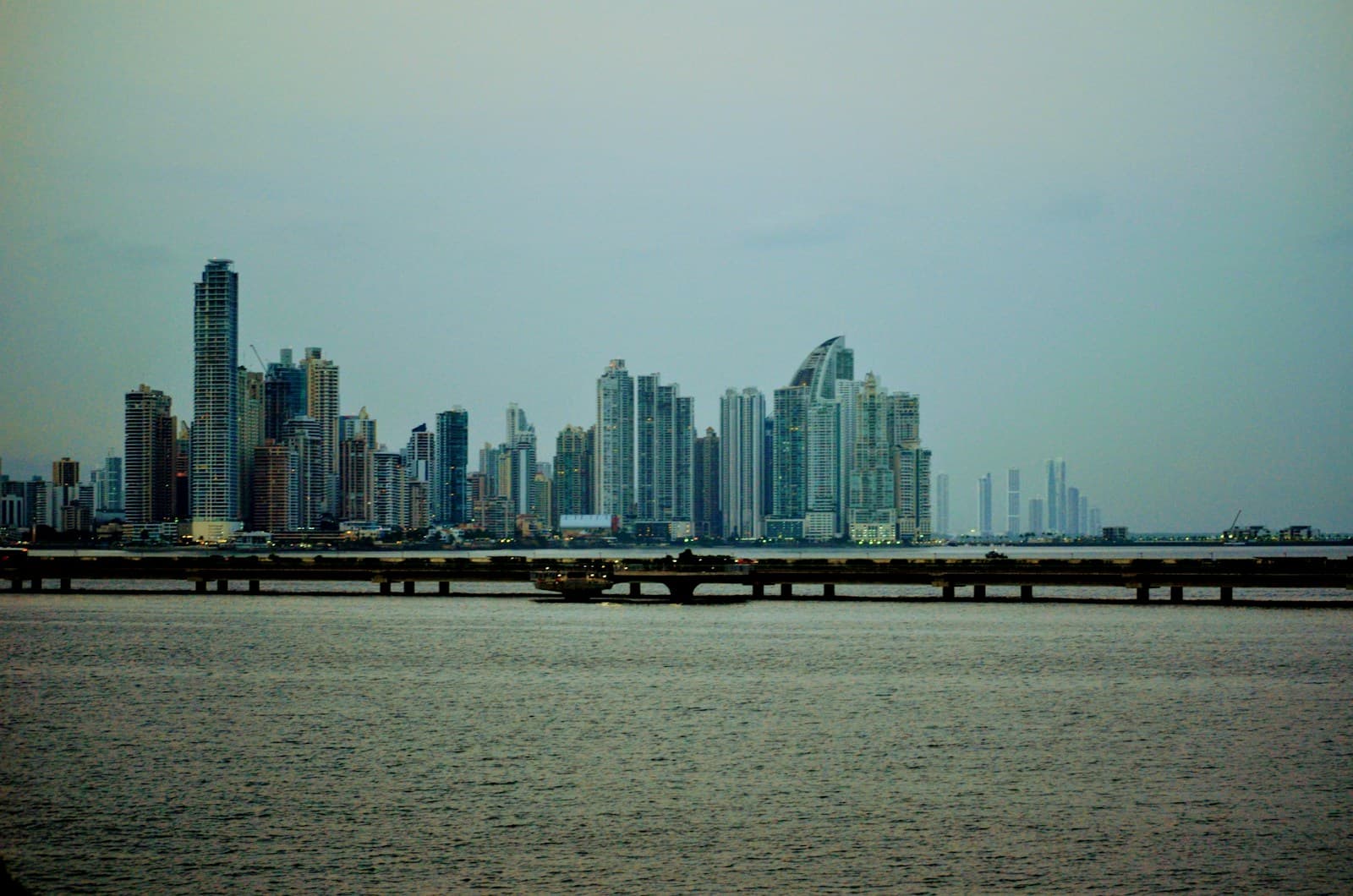 Panama City skyline across the water