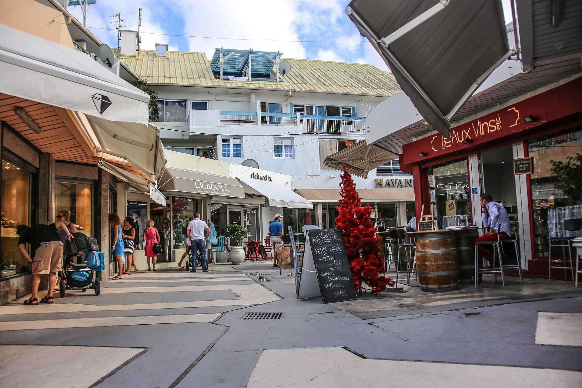 A jewelry boutique and shops at the marina in Marigot, Saint Martin