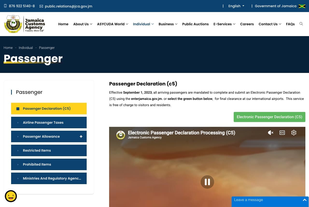 Official Jamaica Electronic C5 website