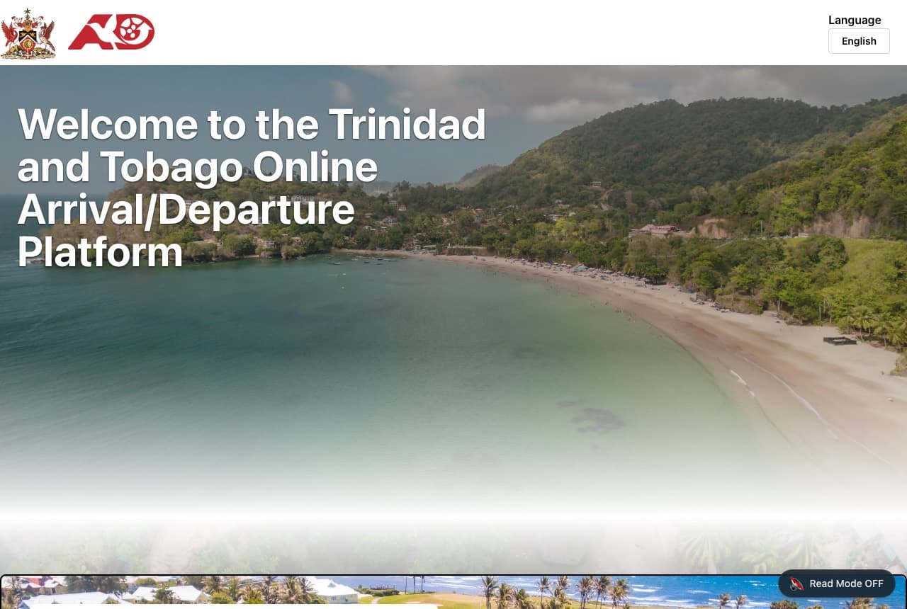 Official Trinidad & Tobago Online Arrival/Departure Card website